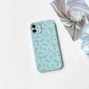2 x NITITOP Compatible with iPhone 11 Case Cute for Women Girl Vintage Flower Floral Leaves Pattern Trendy Slim Fit TPU Silicone Shockproof Girly Fashion Protective Phone - Blue