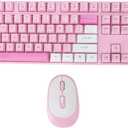 Tangxi Wireless Keyboard and Mouse Combo, 2.4GHz USB Receiver, Full Size Silent 104 Keys Ergonomic Keyboard and 4 Keys Mouse Set for Computer, Plug and Play (Type 1)