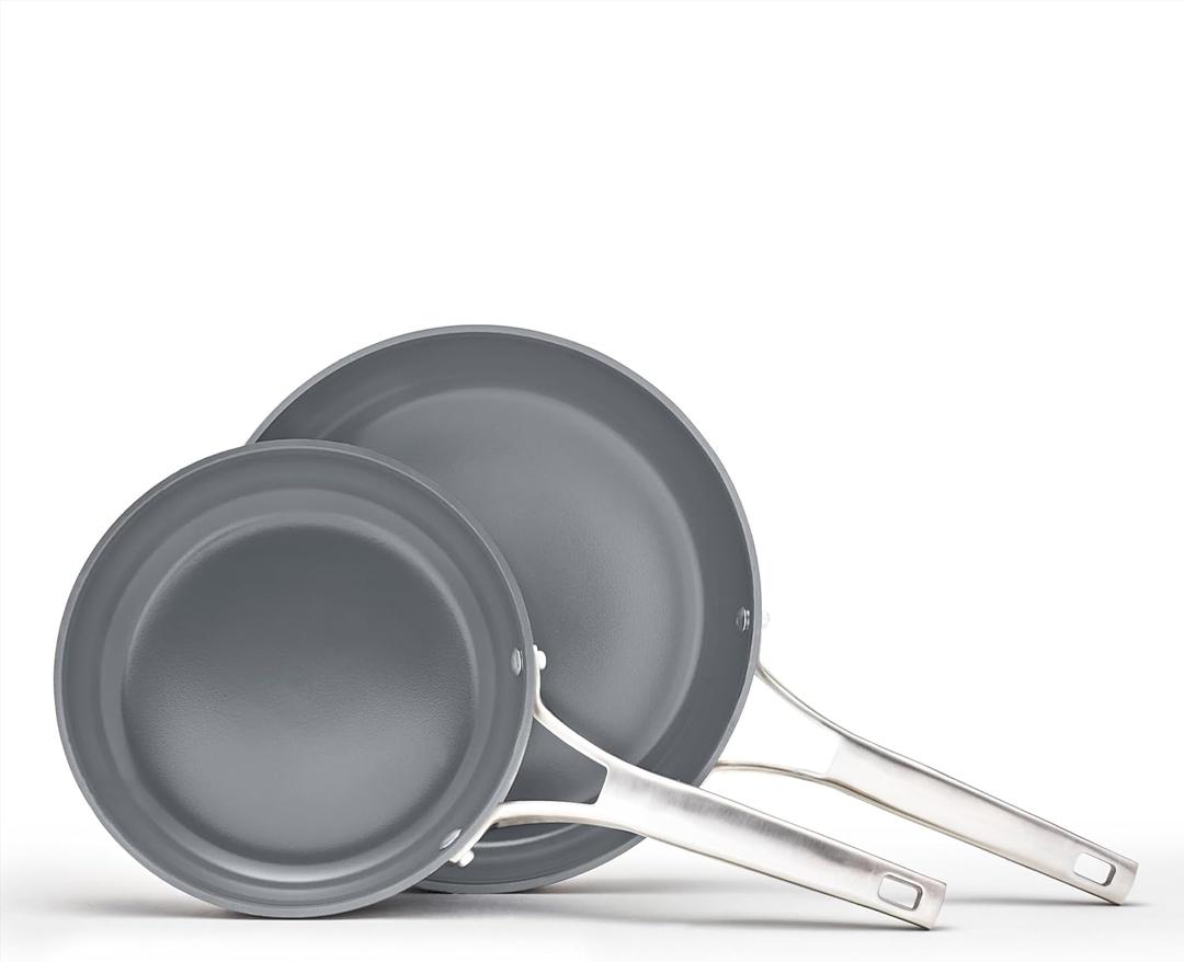 Calphalon Premier Ceramic Nonstick 8" and 10" Frying Pan Set, Midnight Blue