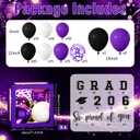 Graduation Decorations Class of 2026,Purple and Black Graduation Decorations Set of 4 Balloons Boxes with Balloon Arch Kit,2026 GRAD So Proud of You Theme for Congrats Grad Party Supplies