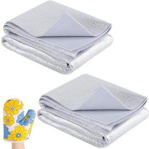 Verdanzia 2 Pack Heat Resistant Batting for Potholders, 47 X 35 Inch Soft Insulated Batting, Heat Reflective Fabric for Sewing,Thermal Lining Batting (Sliver 47x35 inch)