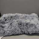 EHEYCIGA Fluffy Dog Crate Bed for Medium Dogs, Plush Faux Fur Crate Pad, Calming Anti Anxiety Medium Dog Bed, Washable Soft Warm Crate Mat with Non-Slip Bottom