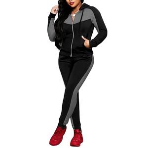 Bealin Women's Jogging Sets 80s 90s Two Piece Outfits Sweatsuit Long Sleeve Zip Tops and Sweatpants Workout Tracksuit Sets Black Grey L