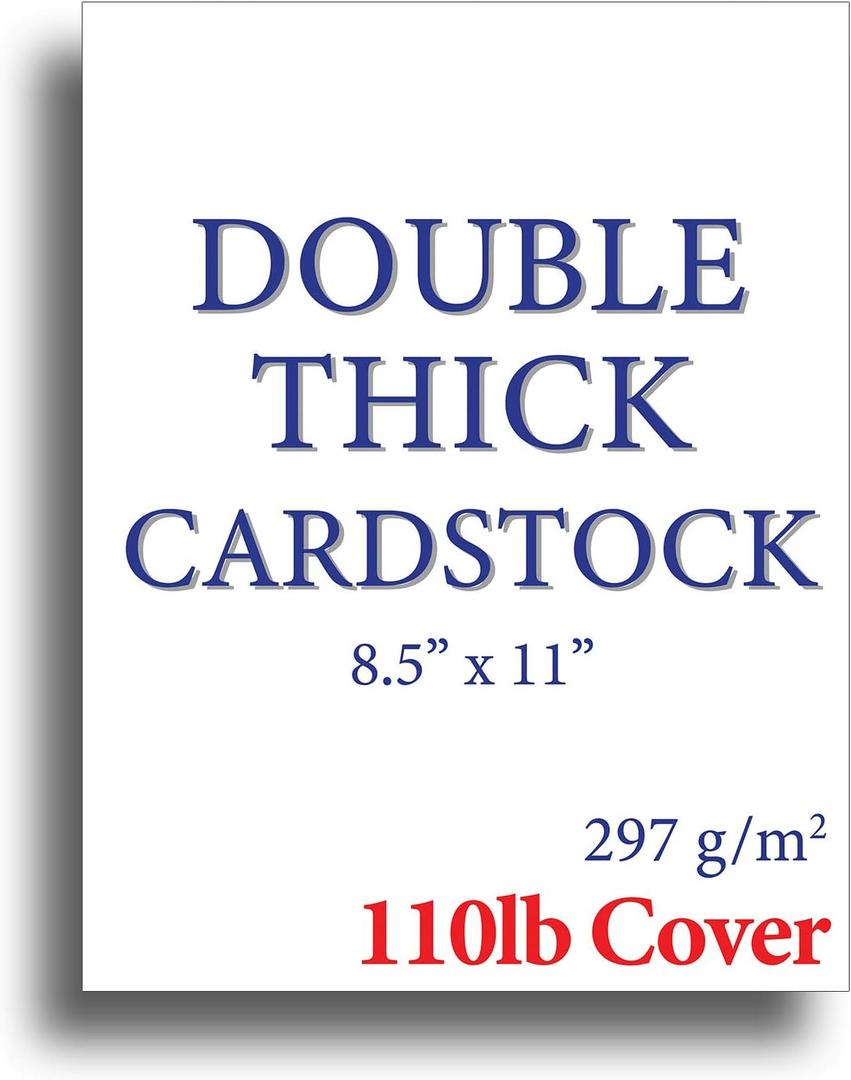 110lb Cover Ultra Heavyweight Double Thick Cardstock - Bright White - 8.5" x 11" - For Inkjet/Laser Printers (100 Sheets)