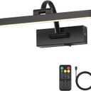 Picture Lights for Wall Battery Operated, Wireless Dark Brown Art Lighting for Paintings Rechargeable Gallery Lights with Remote and Timer 3CCT Dimmable Painting Lights for Portrait 11.42 Inch 2W