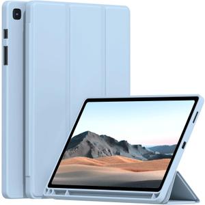 Case for Samsung Galaxy Tab S6 Lite 10.4 Inch 2024/2022/2020, Soft TPU Back Case Slim Lightweight Smart Auto Sleep/Wake Trifold Stand Cover with S Pen Holder, Blue
