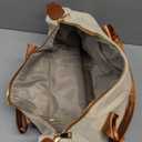 Bluboon Travel Tote Bags with Zipper Ladies Canvas Bag Weekender Overnight Bag for Women Carry on Duffel Bag Trolley Sleeve (Beige Checked Coir 2 Set)