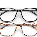 Gaoye Blue Light Blocking Glasses Women/Men, Computer Gaming Fake Eyeglasses Anti UV Ray-Spring Hinge (2 Pack, Light Black & Leopard & Transparent)