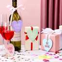 Youyole 30 Pieces Valentine's Conversation Heart Ornaments Wooden Candy Heart Shaped Hanging Wood Embellishment Hanging Ornament Kiss Me Hug Me Love Be Mine Forever for Valentine Decor Party Supplies