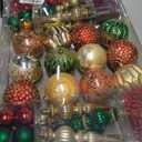 92ct Christmas Tree Decoration Set - Shatterproof Christmas Baubles with Strings for Wreath, Garland & Party Decoration, Red-Green