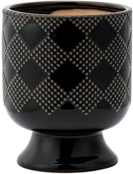 Napco Imports Indoor Outdoor Plant Succulent Herb Flower Pot 7.5 Inch Ceramic Checkered