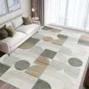 Soft Modern Geometric Abstract Large Machine Washable 8x10 Area Rug