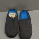 VeraCosy Men's Two-Tone Memory Foam House Slippers Indoor Outdoor Durable Rubber Sole (7-8, Dark Gray/Blue)