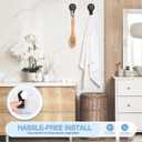 3 x VIS'V Shower Suction Cup Hooks, 2 Types of Hooks, Heavy Duty, Removable and Reusable, Black, 2 Pcs