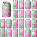 SiliFine 24 Pcs Witch Pink and Green Princess Cup Can Cooler Bulk 12 oz Iced Coffee Beer Cup Cooler Neoprene Insulated Sleeve for BFF Couples Emerald Castle Enchanted Birthday Party Decoration