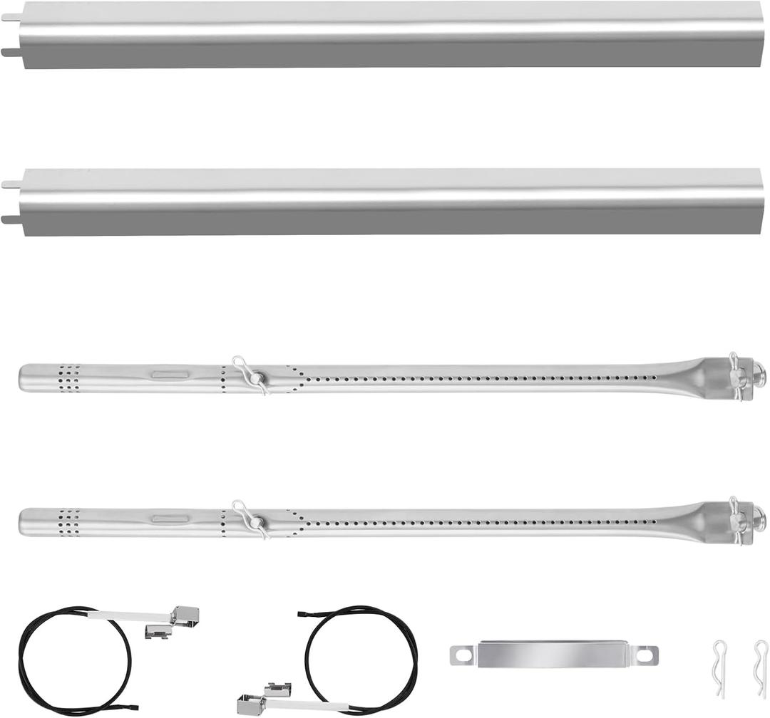 Grill Replacement Parts for Charbroil Performance 2-Burner 463655021 463630021 463630422 463655021, Grill Burner Tube Heat Plates Shield Crossover Tube Igniter Kits for Charbroil Performance