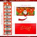 2 x Christmas Money Holders for Cash, Gift Card Envelopes with 10 Slots,Surprise Xmas Money Envelopes for Men Women Girls Boys (Red)