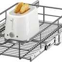 Pull Out Shelves - 14" W x 22" D Soft Close Pull Out Cabinet Organizer 1 Tier - Sliding Shelves with Shelf Liner - Heavy Duty Steel Wire Drawers for Kitchen Cabinets, Pantry, Bathroom