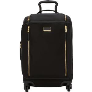 TUMI - Voyageur Leger 4 Wheel Carry-On Luggage - Lightweight and Spacious, Sleek Silhouette, Durable Women's Suitcase - 21.8" International Expandable Carry-On, Black with Gold Hardware