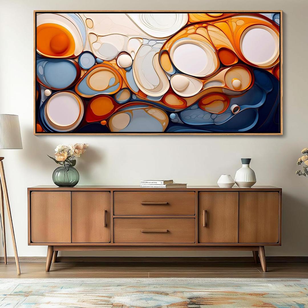 Abstract Wall Art - Colorful Canvas Wall Pictures, Framed for Living Room Decor - Modern Large Wall Art - Above Bed Wall Decor for Dedroom -Oil Painting Wall Art, 40"L x 20"W