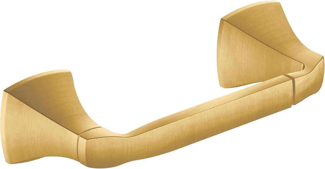 Moen Voss Brushed Gold Pivoting Toilet Paper Holder, Wall Mounted Toilet Tissue Holder for Bathroom, YB5108BG (0.004Hx8.8Lx2.97W)