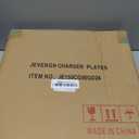 JEVERGN 24 Pack Farmhouse Charger Plates, 13'' Faux Wood Chargers for Dinner Plates, Brown Plate Chargers Set of 24, Round Plastic Charger for Wedding, Party Event, Dinner, Table Setting