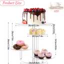4 Tier Acrylic Cake Stand, Large Cupcake Stand with Led String Lights, Cake Display Stands Round Dessert Tree Tower, Transparent Pastry Tray Holder for Wedding Birthday Tea Graduation Party
