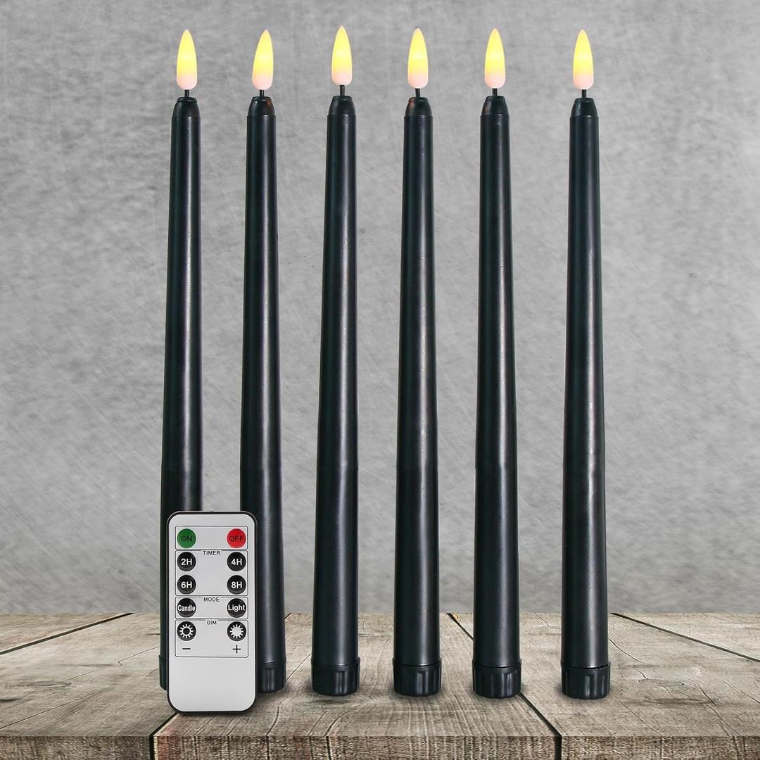 NHASW BLACK HALLOWEEN LED candlestick Set of 6