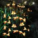 Demiwise Solar Garden Lights, 4 Pack 8 LED New Upgraded Solar Bee Lights Outdoor Waterproof, Solar Outdoor Lights Garden Decorative Light for Yard Patio Pathway Decoration, Warm White