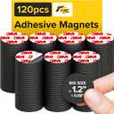 Hyper-Sticky Magnets with Adhesive Backing - (1.2'' x 0.08'', 120 pcs) Strong Magnetic Dots for Whiteboard, Fridge, Crafts - Easy-to-Cut Stickers for Planning and Organization