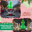 Hungdao 4ft Christmas Golf Cart Decoration Kit Christmas Inflatable Tree Duck PVC Blow Ups Tree Duck Fan Flag Tinsel Garlands Tinsel Streamers Reusable Outdoor Pool Floats Decoration for Parade Yard