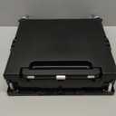 Folding Utility Cart Portable Rolling Crate Handcart Shopping Trolley Collapsible Tool Box, with Lid, on Rotate Wheels, for Grocery, Shopping, Office, Teacher, Camp,File (Black)