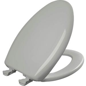 Bemis Classic Colors Slow Close Toilet Seat, Easy Clean Hinges and Durable Plastic Seat, Made in USA, Elongated, Ice Grey