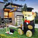 HZGDEJTG 4 Feet Graduation Season Inflatable Toys Outdoor Decorations, Built-in LED Lights for Patio Decorations, Suitable for Patio, Garden, Outdoor, Lawn, Decorative Inflatable Dr. Bear.