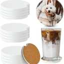 12 Pcs Ceramic Sublimation Blanks Car Coasters Car Cup Holder Coasters with Circular Opening Printing Coaster Blanks for DIY Craft Heat Transfer, Pack of 2