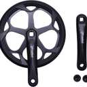 PROWHEEL 152MM/160MM/165MM/170MM/175MM Bike Crankset,46T/48T/52T Steel Chainring Bike Crank Arm Set,Double ChainWheel and Replacement Chain Guard,Compatible with City Bike,MTB,Electric Bicycle,Cargo