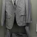 Men's 3-Piece Suits Slim Fit 1 Button Dress Suit Jacket Blazer, Pants & Vest Set , Gray, Size M