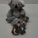 Lenwen 5 Pcs Koala Bear Stuffed Animal Set 12.6 Inch Mommy Koala Plush with 4 Cute Babies in Her Zippered Tummy Soft Cuddly Nursery Koala Plushie for Boys Girls Birthday Baby Shower Party Favor Gifts