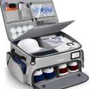 LOINTET Golf Trunk Organizer, Waterproof Car Golf Locker with Separate Ventilated Compartment for 2 Pair Shoes, Golf Storage for Balls, Tees, Cap, Clothes, Gloves, Accessories, Gifts for Men, Women (Gray)