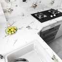 CAX Peel and Stick Wallpaper White Gold Marble Contact Paper for Countertop