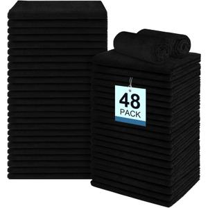 UNIMADE 48 Pack Salon Towels - Highly Absorbent and Quick Drying Hand Towels, Premium Wash Cloths for Bathroom, Gym, Shower, Hotel, and Spa - 16x27 inch (Black)
