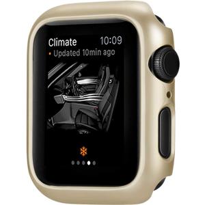 Leotop Compatible with Apple Watch Series 3 2 1 Case 42mm 38mm, Super Thin Bumper Protector PC Hard Cover Lightweight Slim Shockproof Accessories Matte Frame Compatible iWatch (Gold, 38mm)
