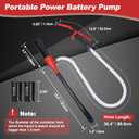 Portable Electric Siphon Pump for Gas and Diesel, Battery Operated Fuel Transfer Pump, 3.5GPM Flow, Oil Extractor 1/2" Discharge Tube, 35.4" Long- Ideal Gasoline Transfer Pump