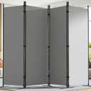 Room Divider 6FT Tall Folding Privacy Partition Screen, 88'' W Portable Wall Divider for Room Separation, Freestanding 4 Panel Room Divider Panel Privacy Screen for Dorm Studio Office, Grey