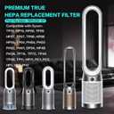 360 Combi Glass True H13 HEPA + Carbon Filter for Dyson HP1 PC1 PC2 TP10 HP10 HP09 TP09 HP07 TP07 TP06 HP06 PH04 PH03 PH02 PH01 DP04 HP4B PH3A TP7A TP7C TP4A TP4B PH2 HP2, 2-in-1 Replacement Filter