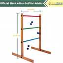 SpexDarxs Ladder Toss Outdoor Game, Wooden Golf Tossing Set with 6 Ball Bolas & Carrying Bag, Lawn Backyard Games for Teenager & Adult & Family