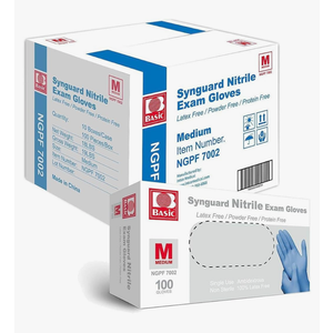 Basic Medical Blue Nitrile Exam Gloves, Latex-Free & Powder-Free Food-Safe House Cleaning Disposable Glove (1000 Pcs), M