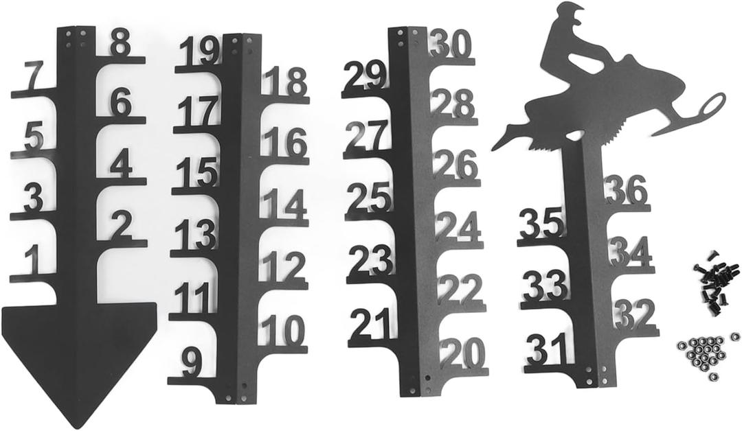 Tyenaza 36 Inch Snow Gauge Outdoor, Large Iron Snowfall Measuring Gauge Stick Outdoor Snow Depth Measure Rod for Garden Yard Christmas Decorations