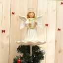 Christmas Tree Topper Holder Planar Holiday Universal Tree Topper Stabilizer Plastic Support Rod Adjustable stabilize Seasonal Treetop Ornaments Angle Tree Toppers Supporter Round Base (medium)