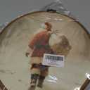 BCUANGD Santa Claus Round Wall Art Decor - Vintage Winter Snow Wall Art Canvas Frame Artwork Prints, Rustic Christmas Holiday Cottage Round Wall Hanging Decorations for Home Farmhouse, 10"x10"